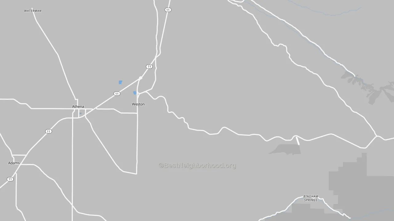 Transit Grade map of Weston, OR