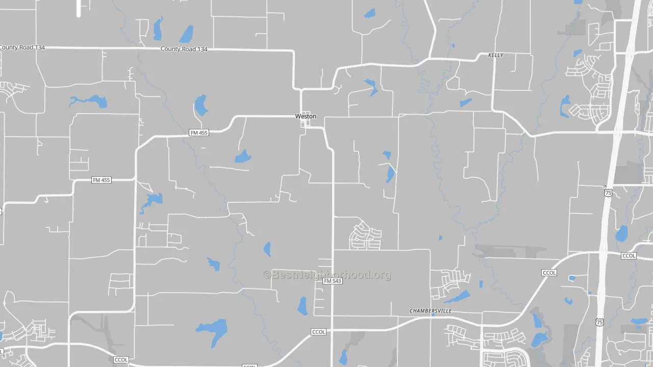Transit Grade map of Weston, TX