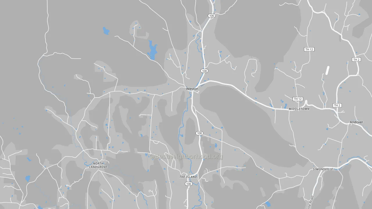 Transit Grade map of Weston, VT