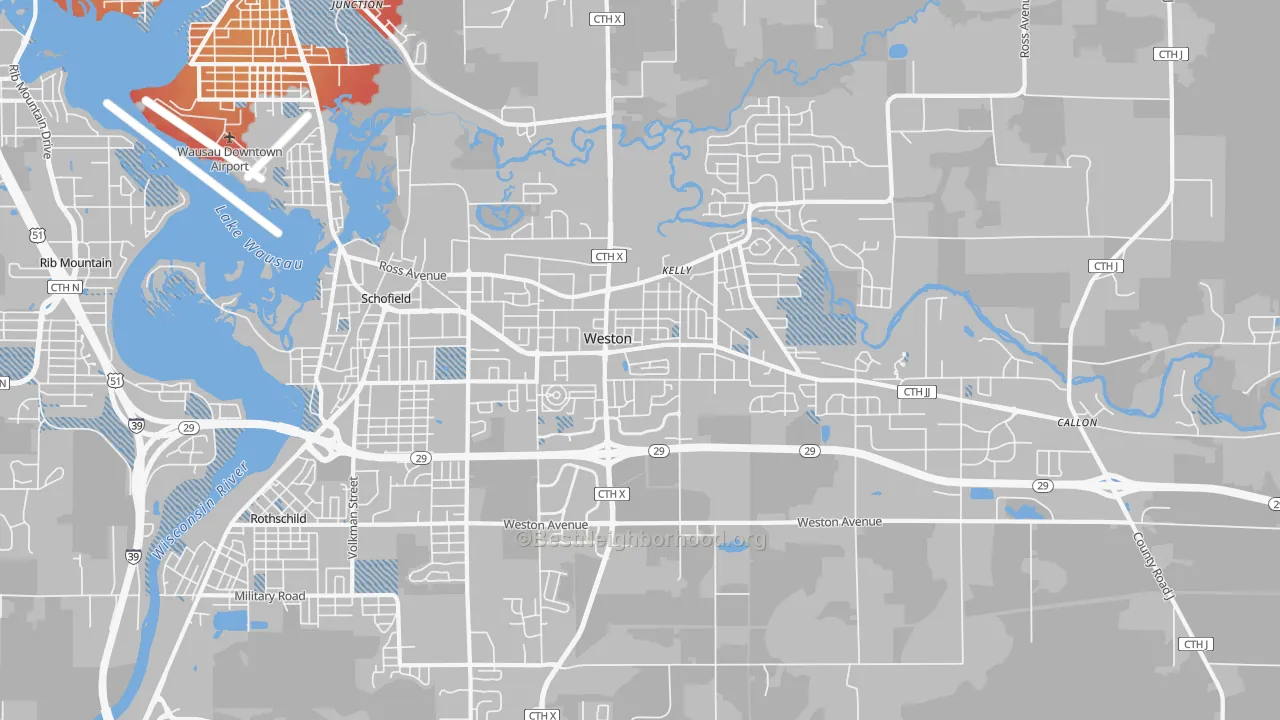 Transit Grade map of Weston, WI