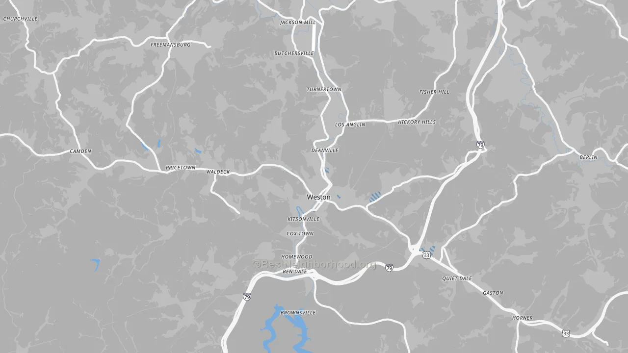 Transit Grade map of Weston, WV