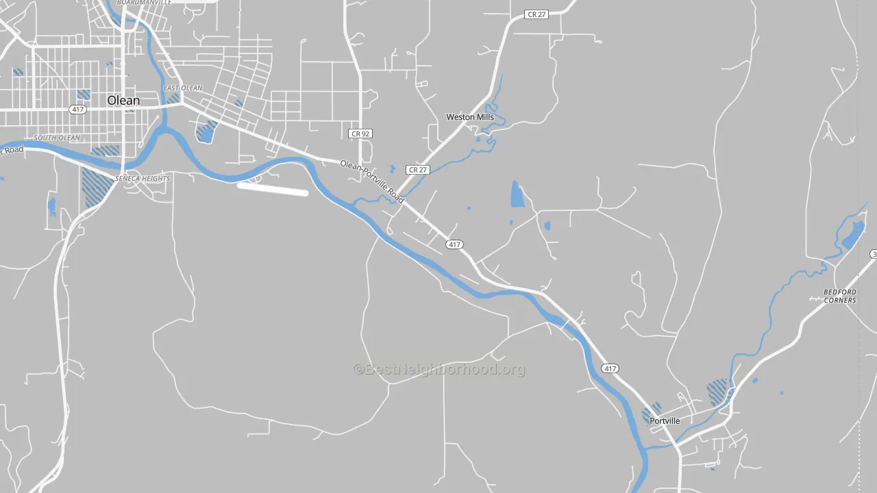 Transit Grade map of Westons Mills, NY