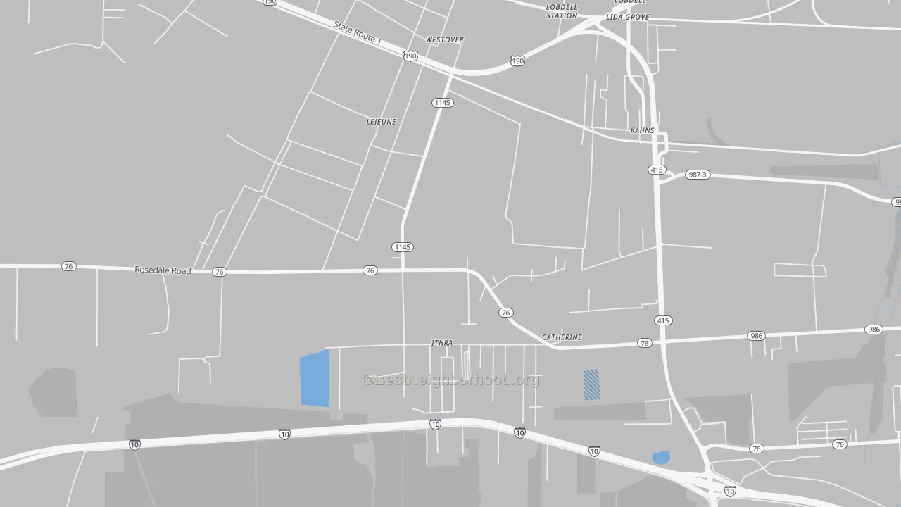 Transit Grade map of Westover, LA