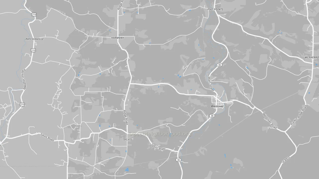 Transit Grade map of Westover, PA