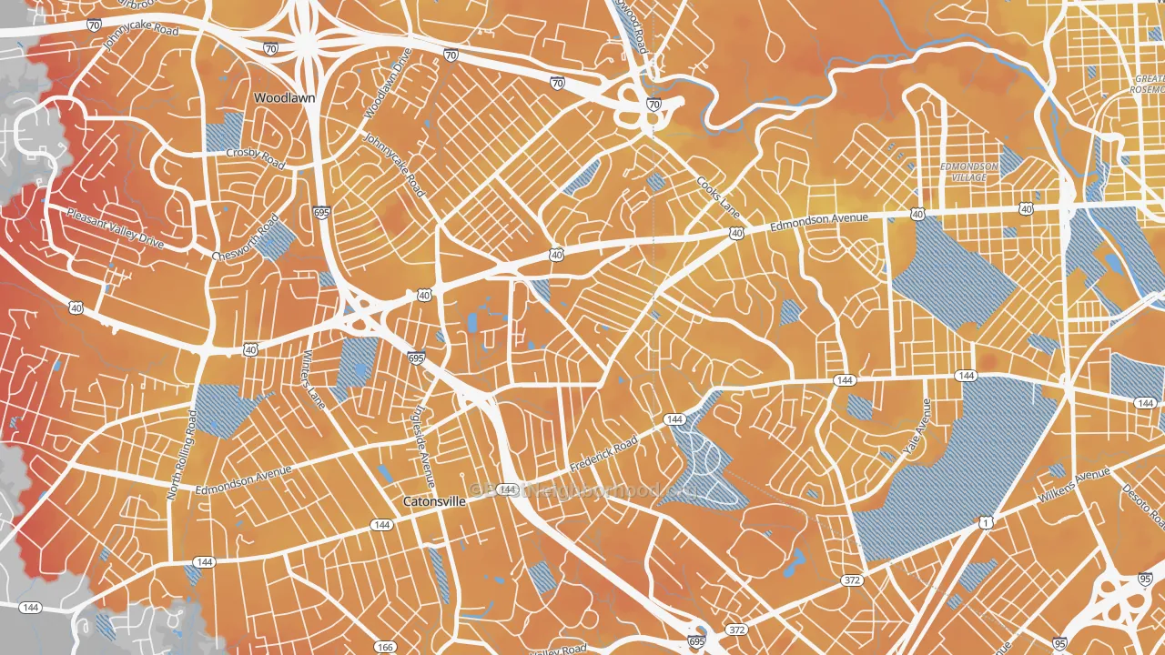 Transit Grade map of Westowne, Catonsville, MD
