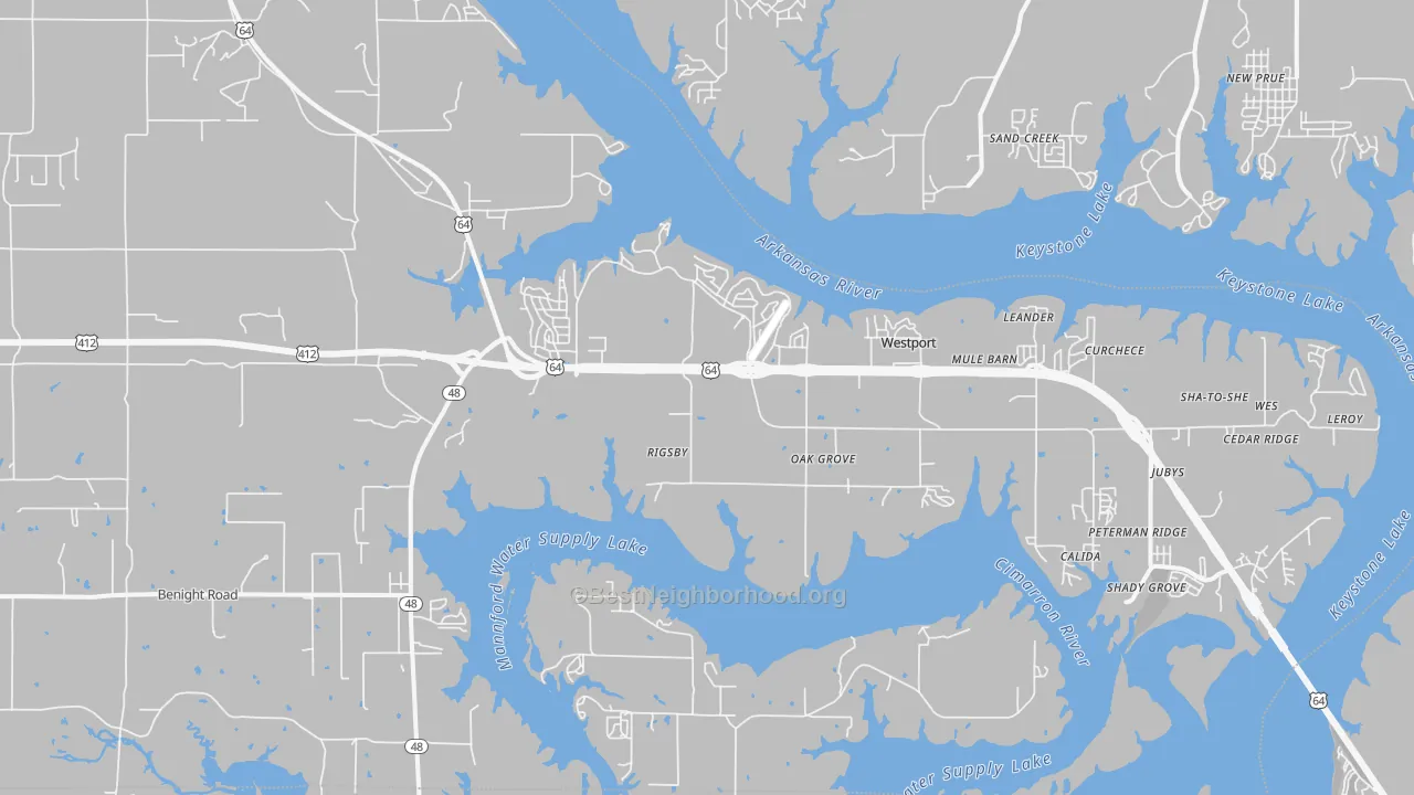 Transit Grade map of Westport, OK