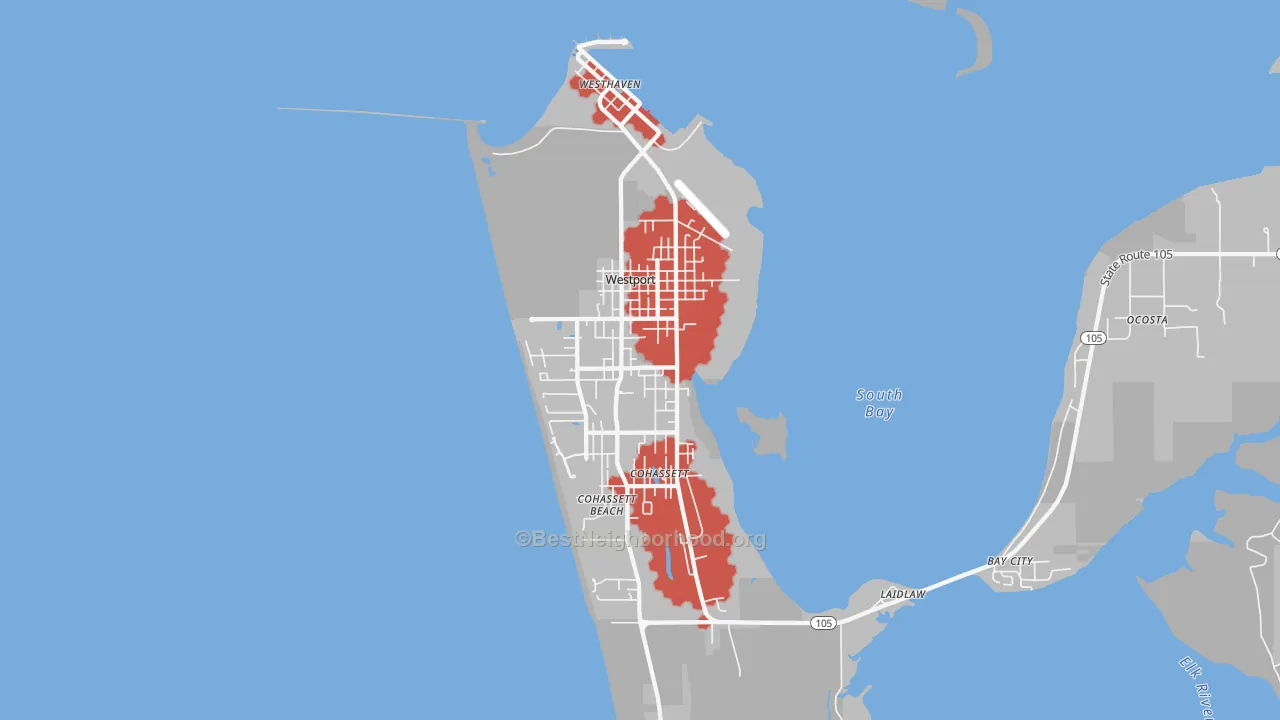 Transit Grade map of Westport, WA