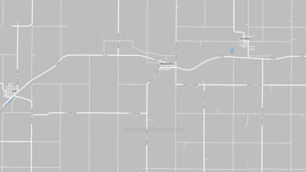 Transit Grade map of Westside, IA