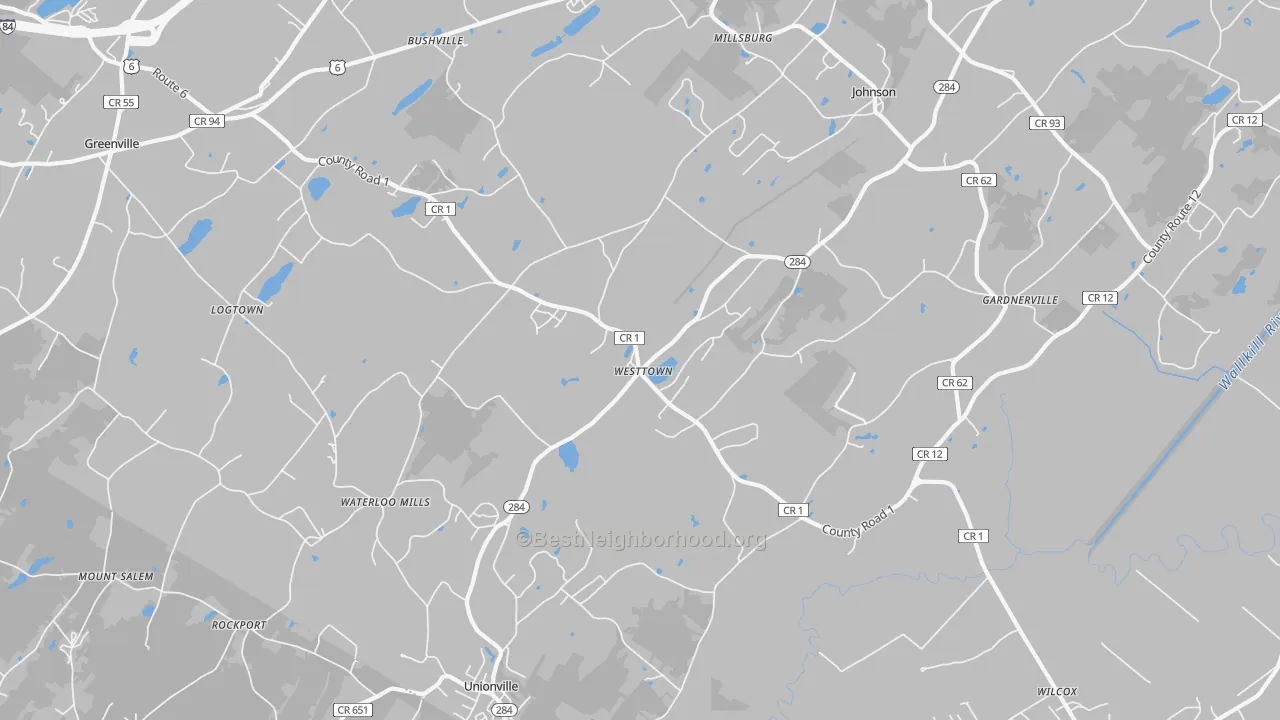 Transit Grade map of Westtown, NY