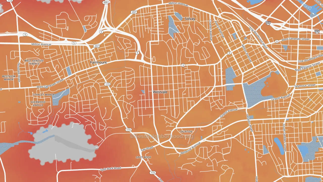 Transit Grade map of Westvale, NY