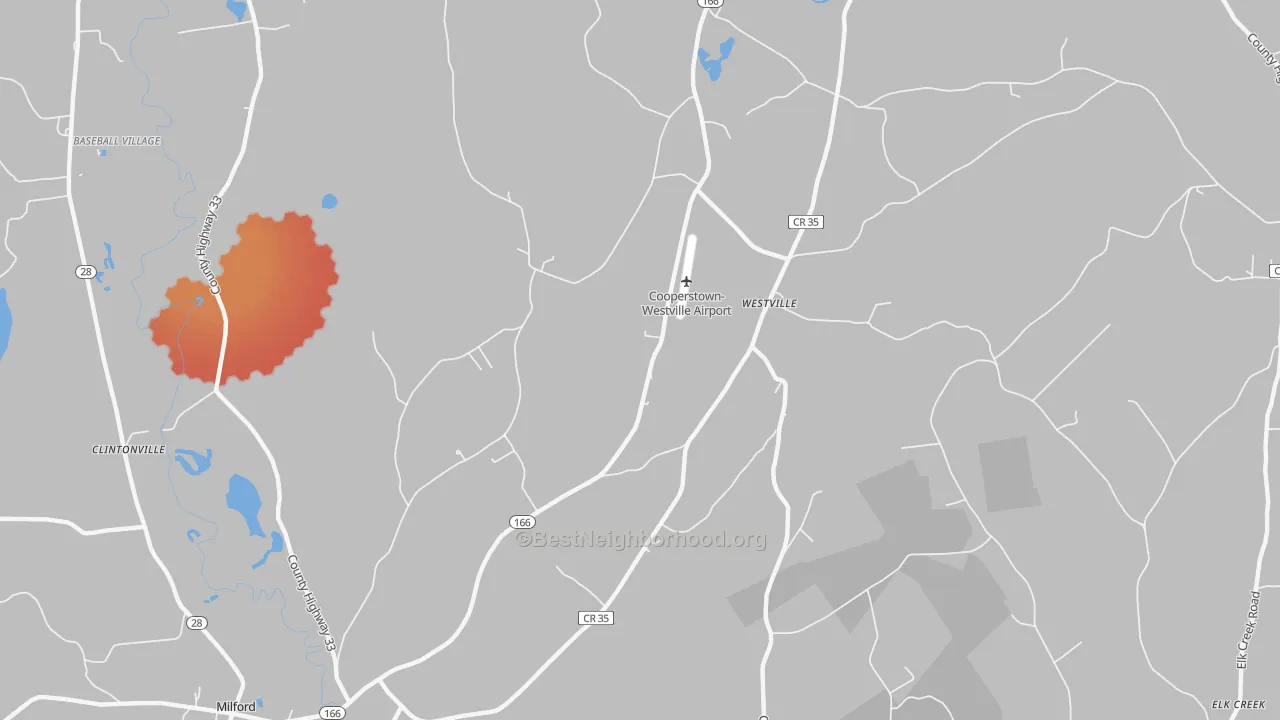 Transit Grade map of Westville, NY