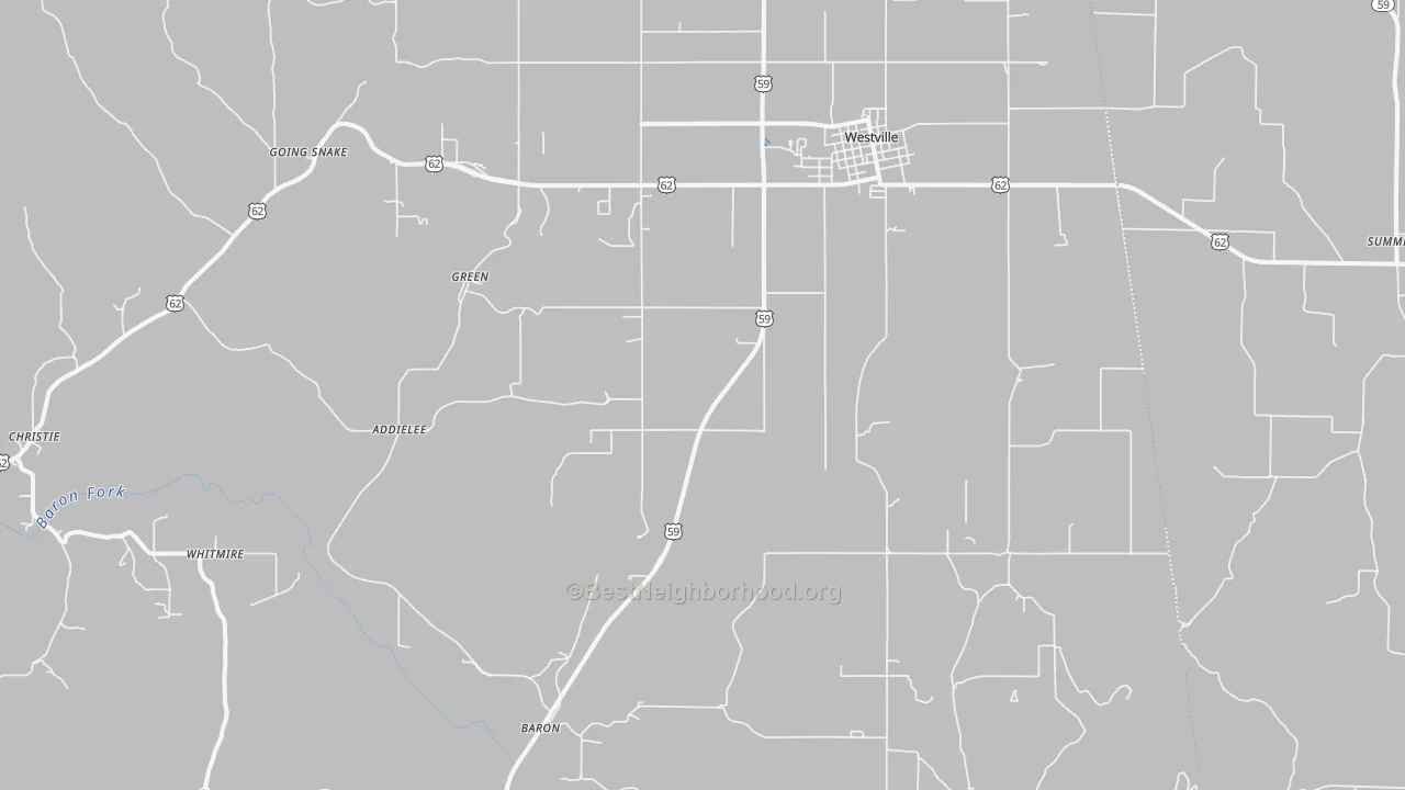 Transit Grade map of Westville, OK