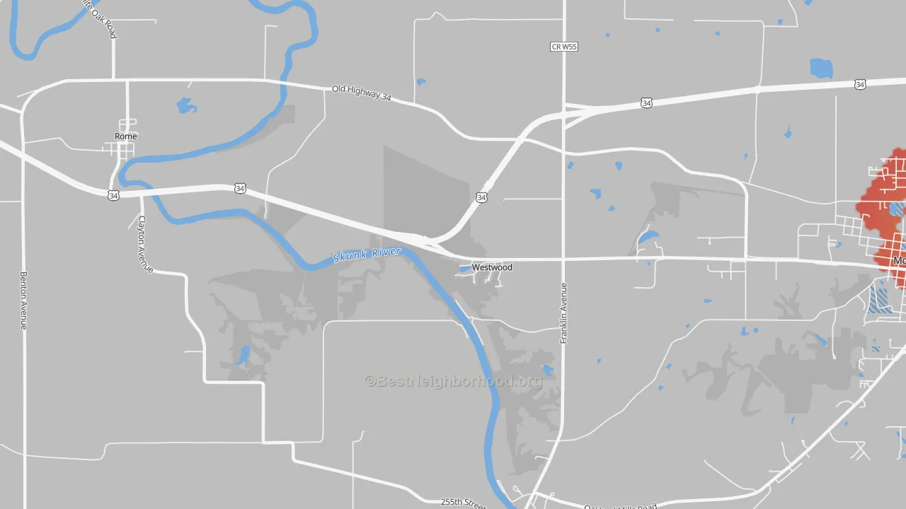 Transit Grade map of Westwood, IA