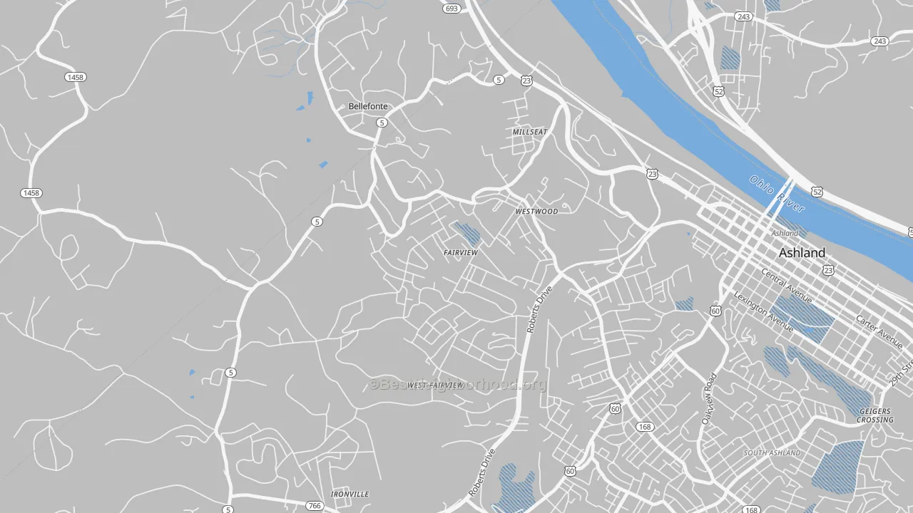Transit Grade map of Westwood, KY