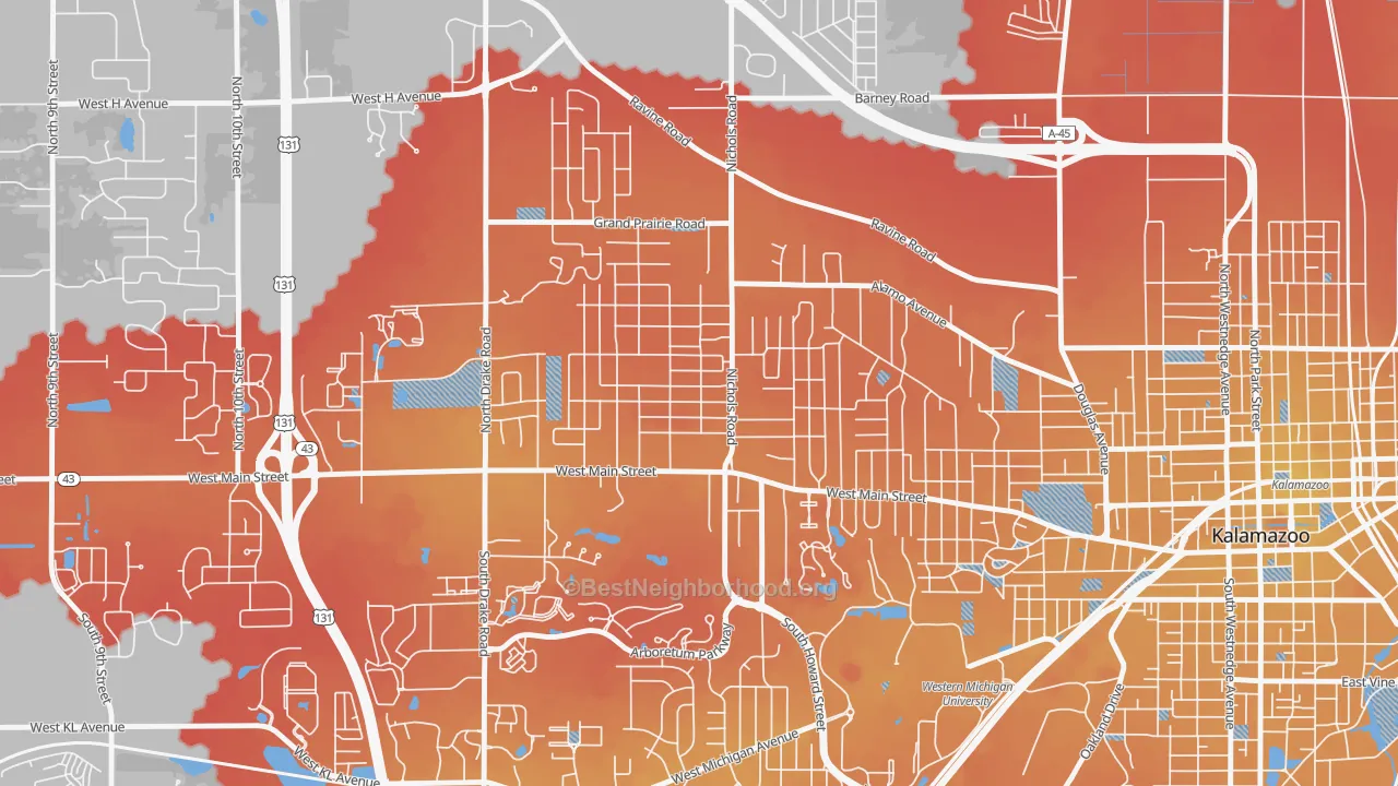 Transit Grade map of Westwood, MI
