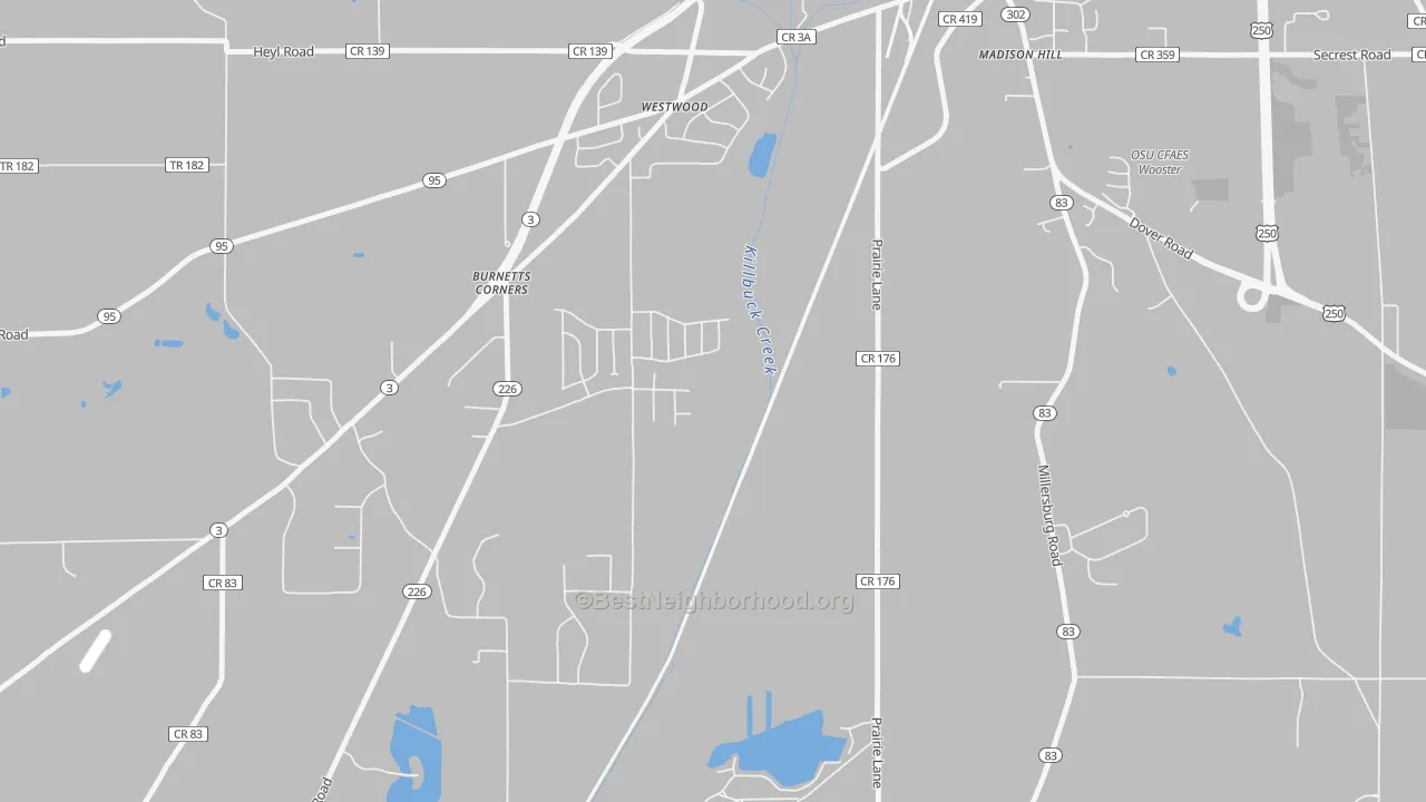 Transit Grade map of Westwood, OH