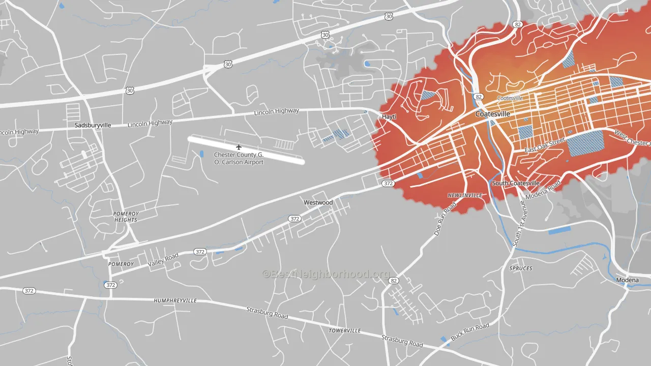 Transit Grade map of Westwood, PA