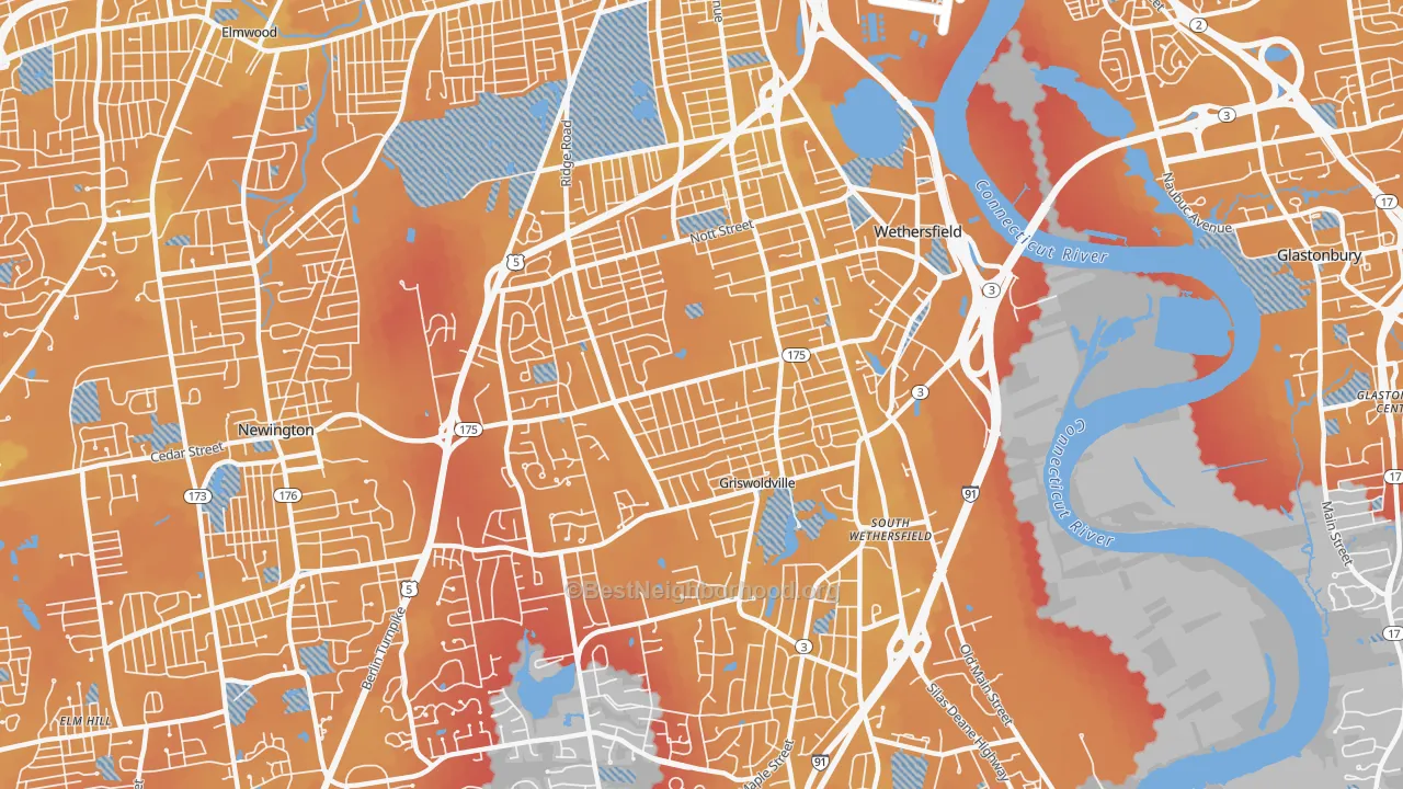 Transit Grade map of Wethersfield, CT