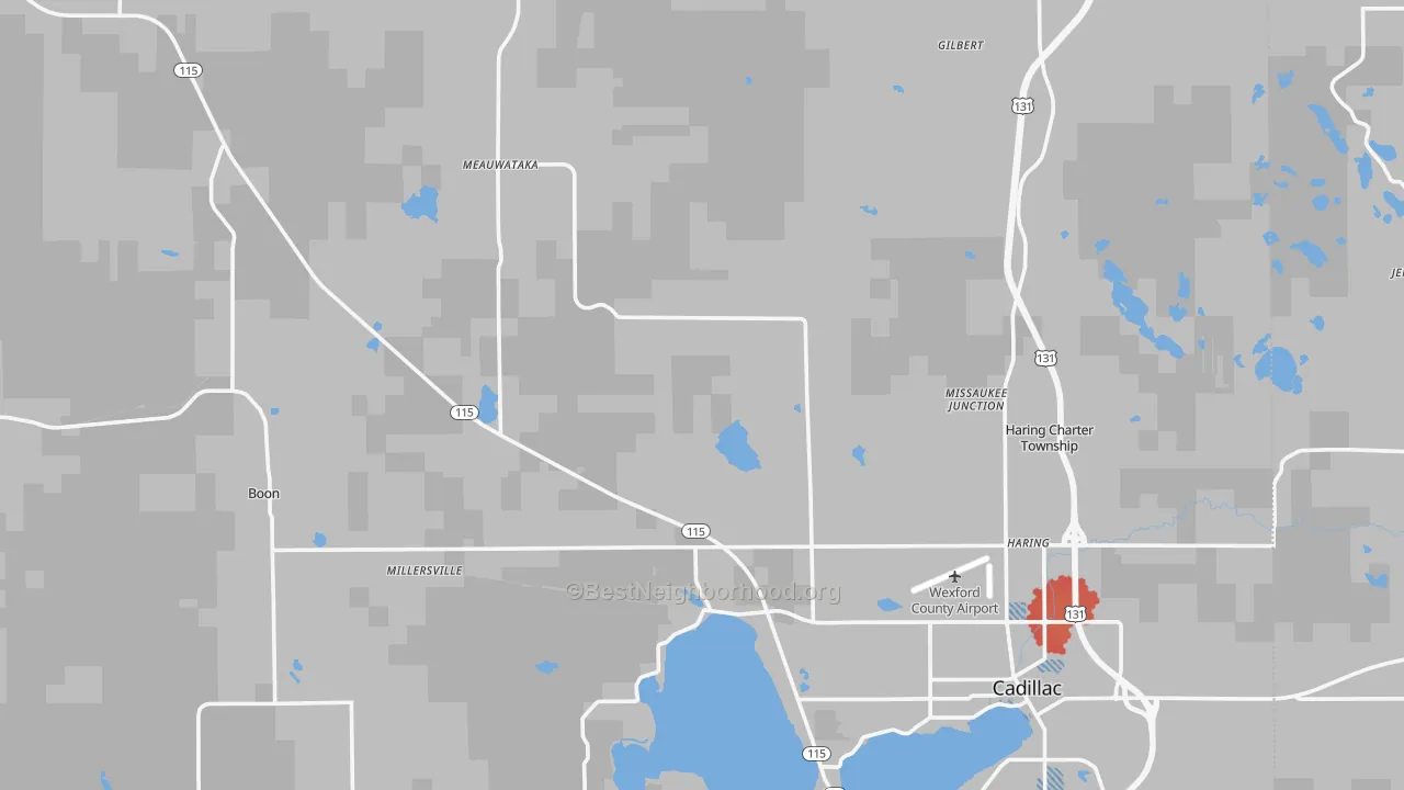 Transit Grade map of Wexford County, MI