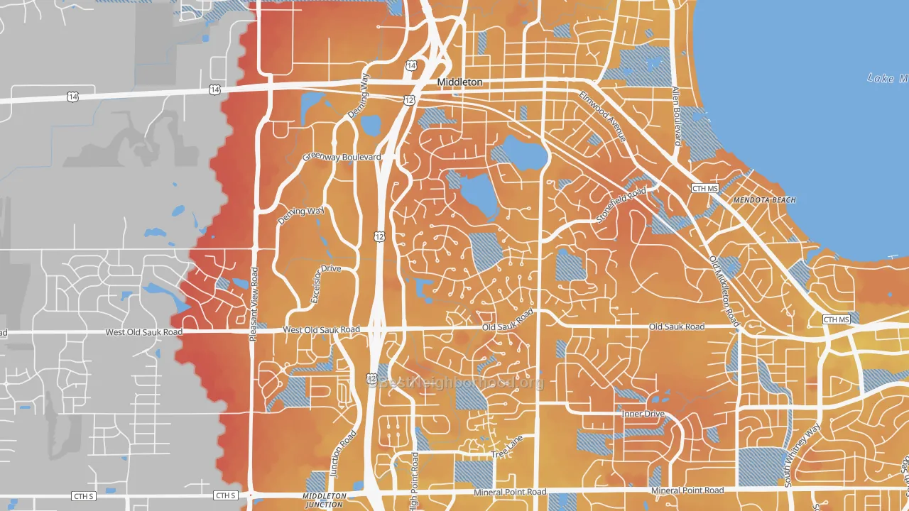 Transit Grade map of Wexford, Madison, WI