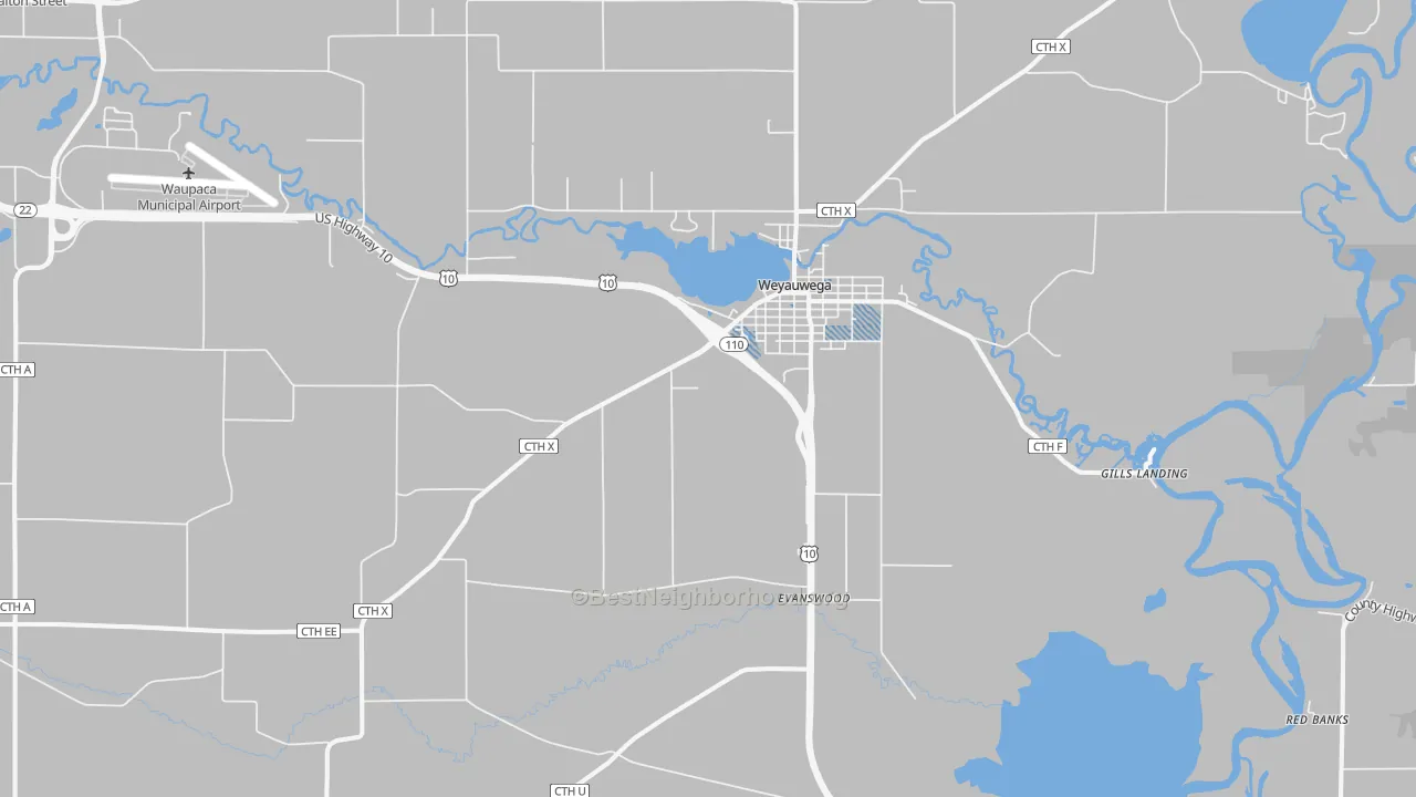 Transit Grade map of Weyauwega, WI