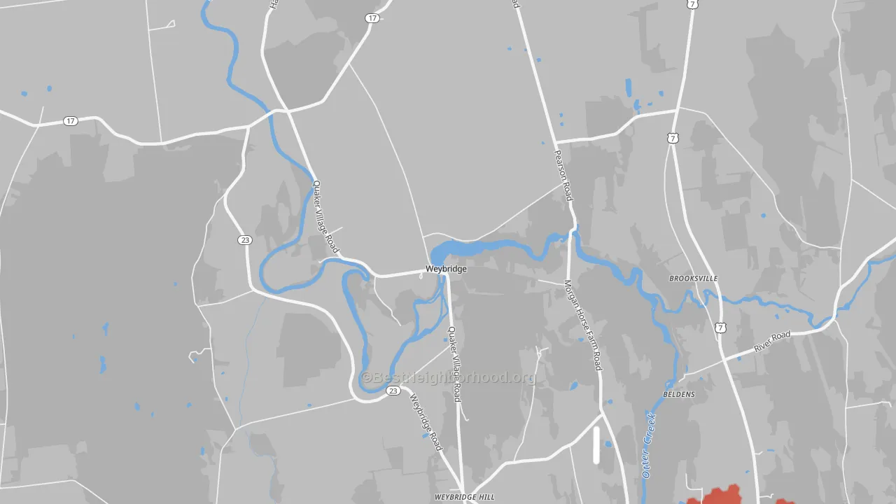 Transit Grade map of Weybridge, VT