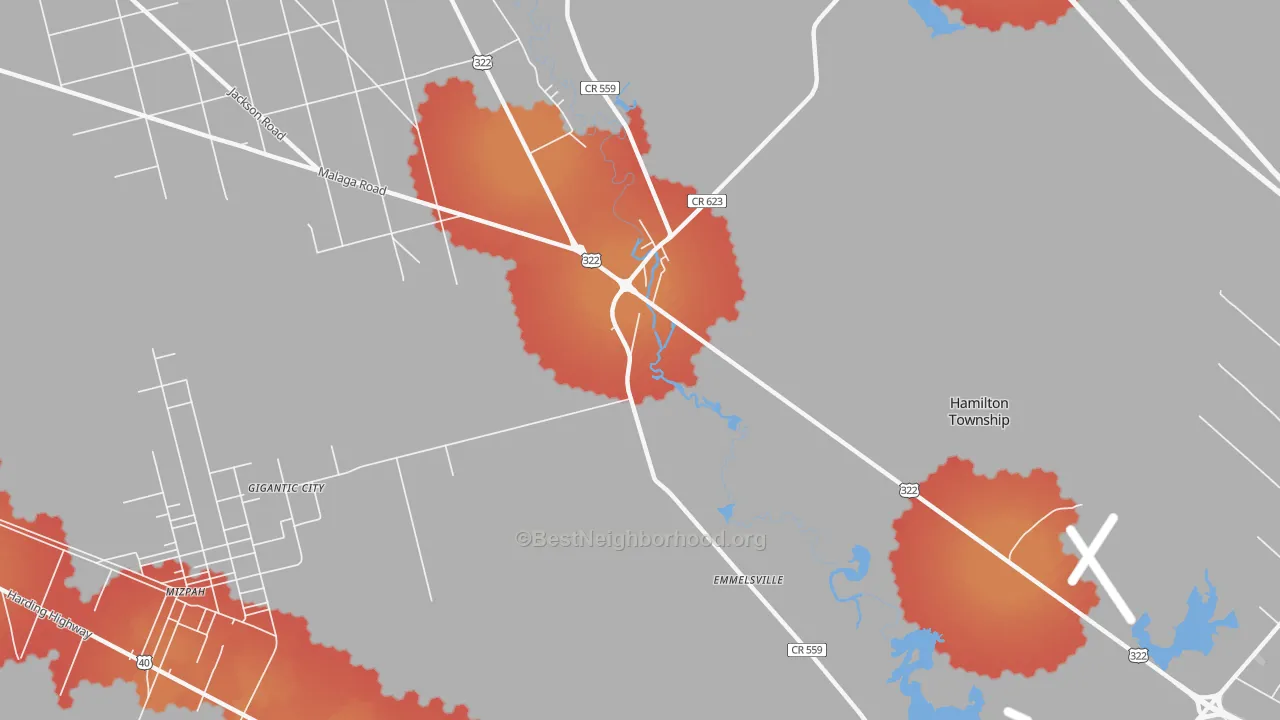 Transit Grade map of Weymouth, NJ