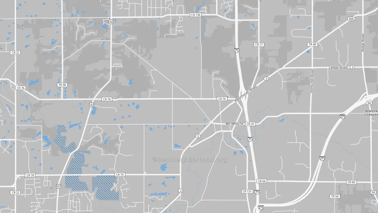 Transit Grade map of Weymouth, OH
