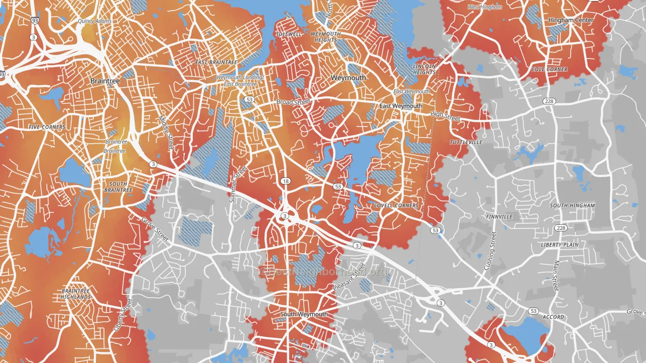 Transit Grade map of Weymouth Town, MA