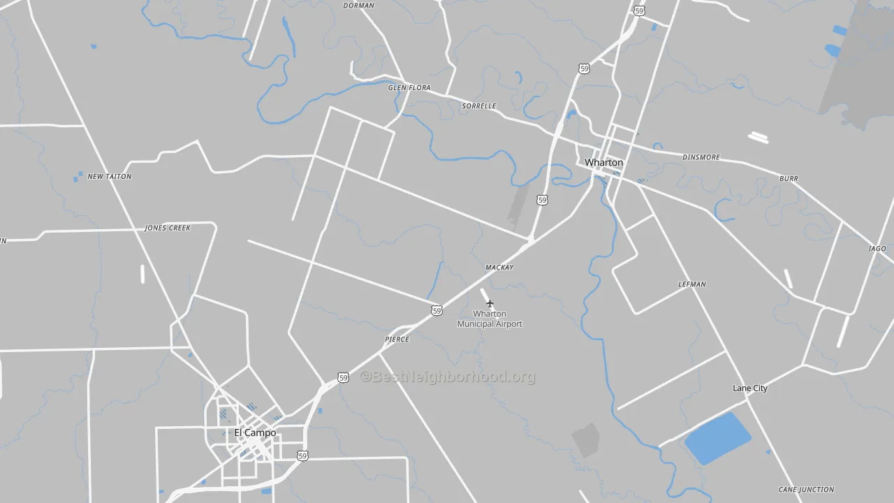 Transit Grade map of Wharton County, TX