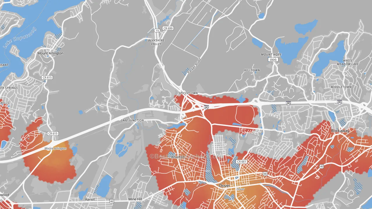 Transit Grade map of Wharton, NJ