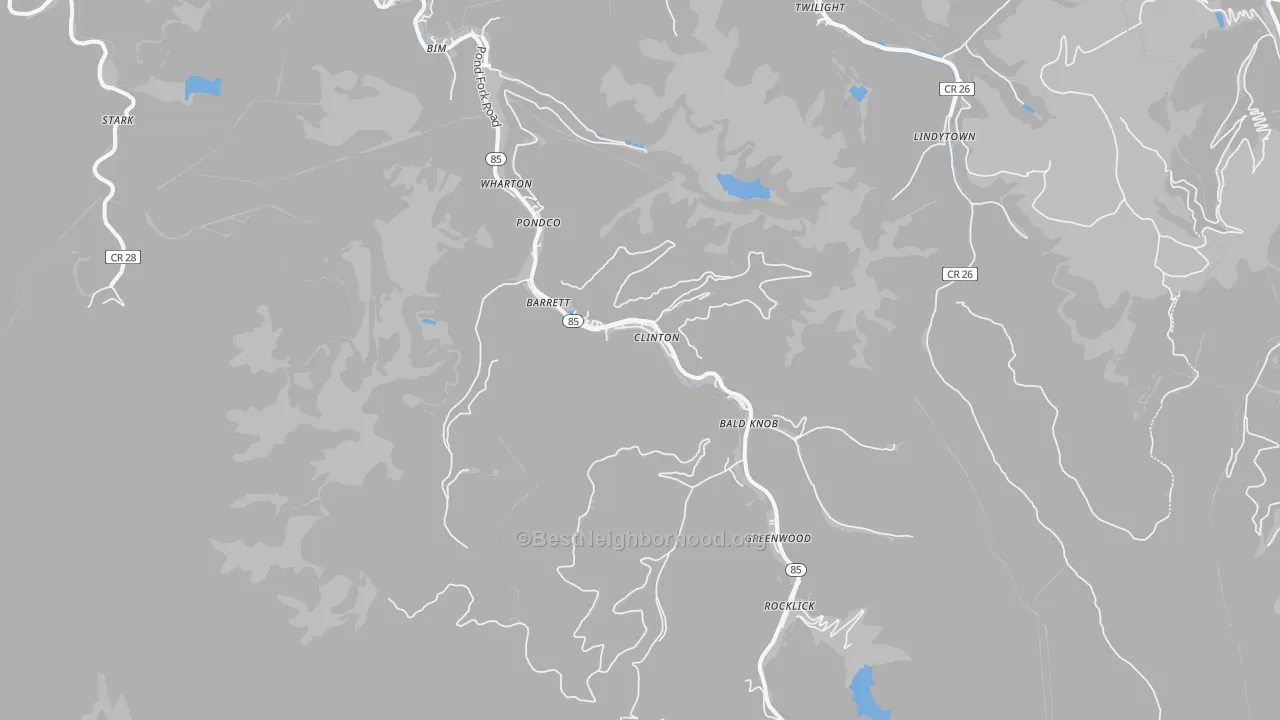 Transit Grade map of Wharton, WV