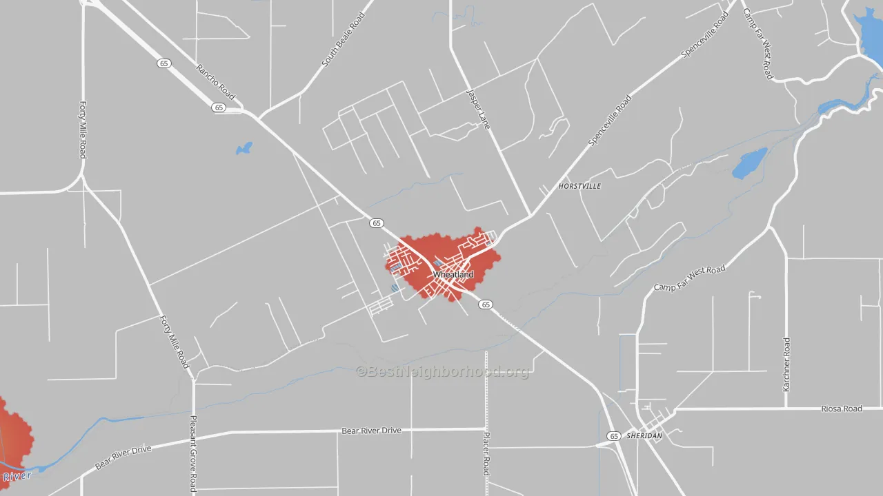 Transit Grade map of Wheatland, CA