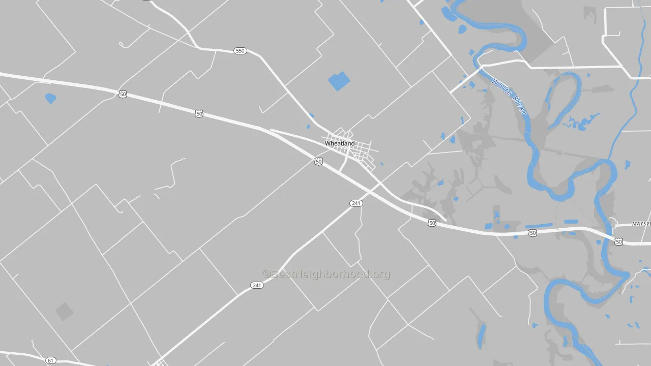 Transit Grade map of Wheatland, IN