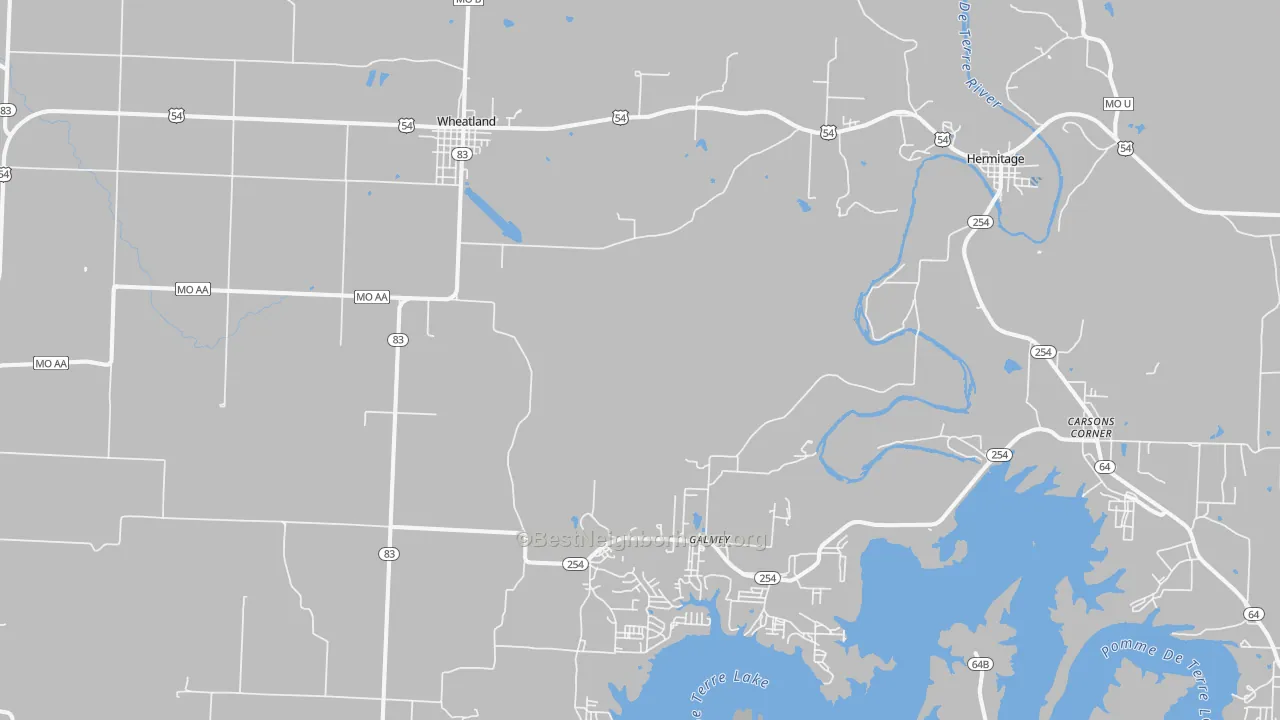 Transit Grade map of Wheatland, MO