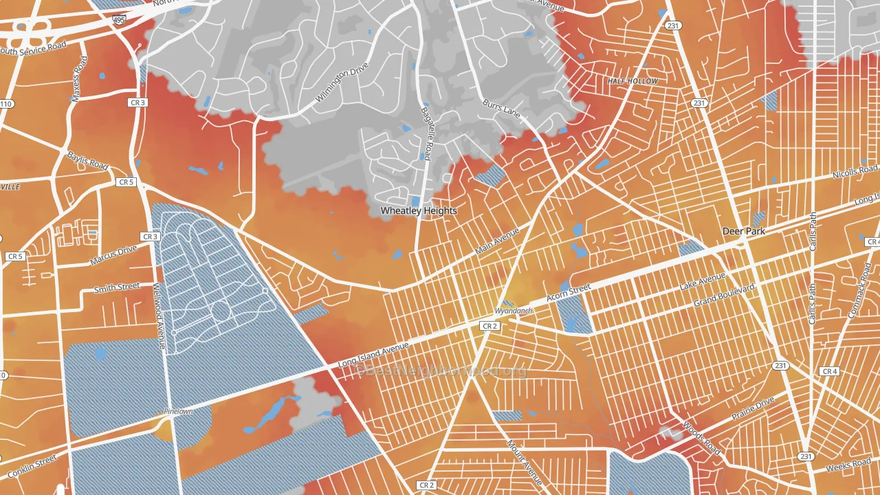 Transit Grade map of Wheatley Heights, Wyandanch, NY