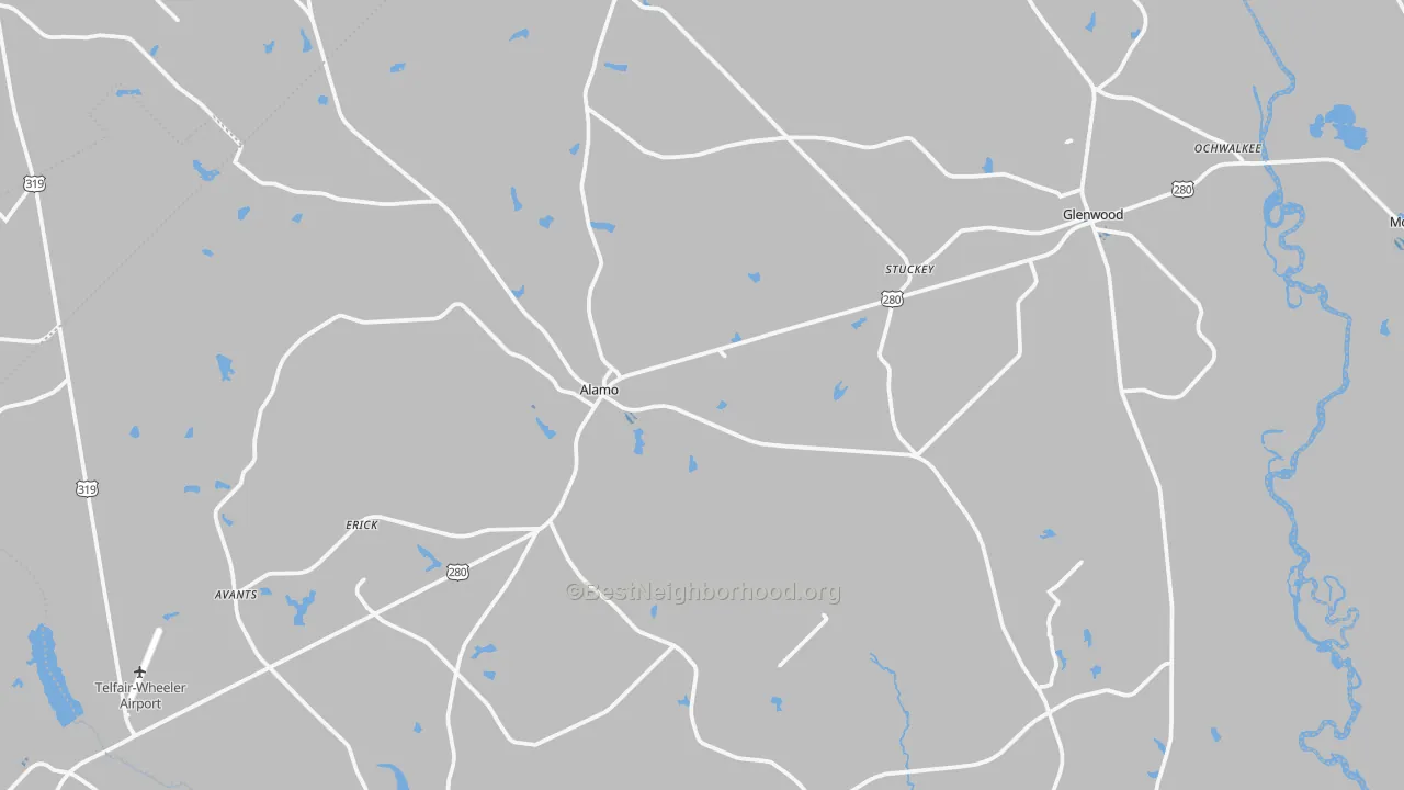 Transit Grade map of Wheeler County, GA