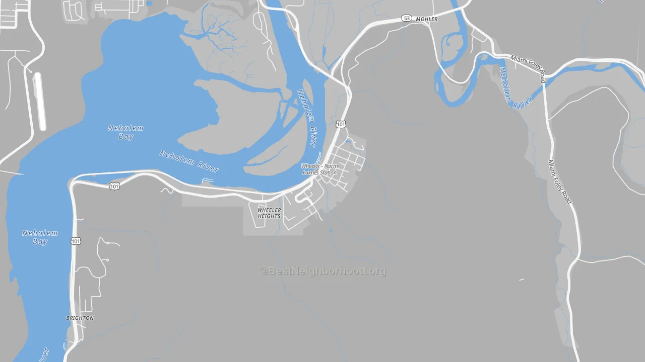 Transit Grade map of Wheeler, OR