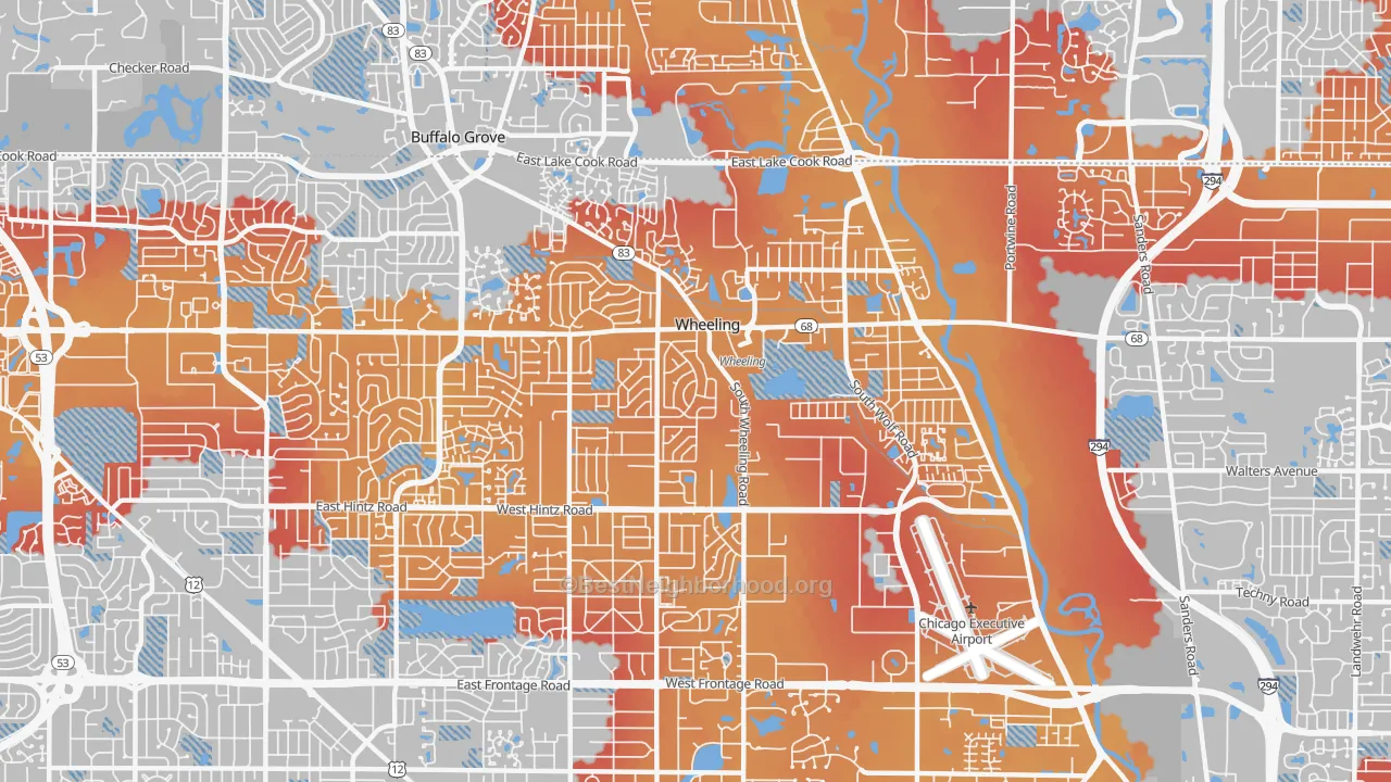 Transit Grade map of Wheeling, IL