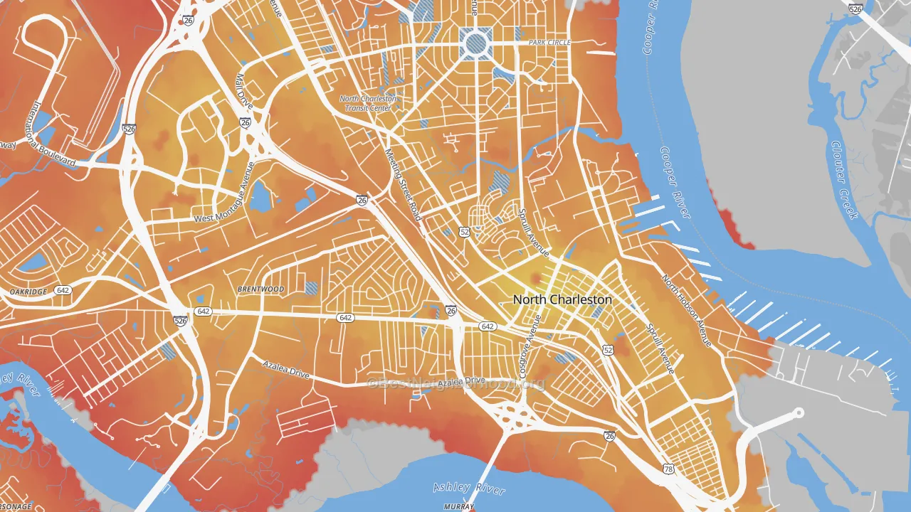Transit Grade map of Whipper Barnoy, North Charleston, SC
