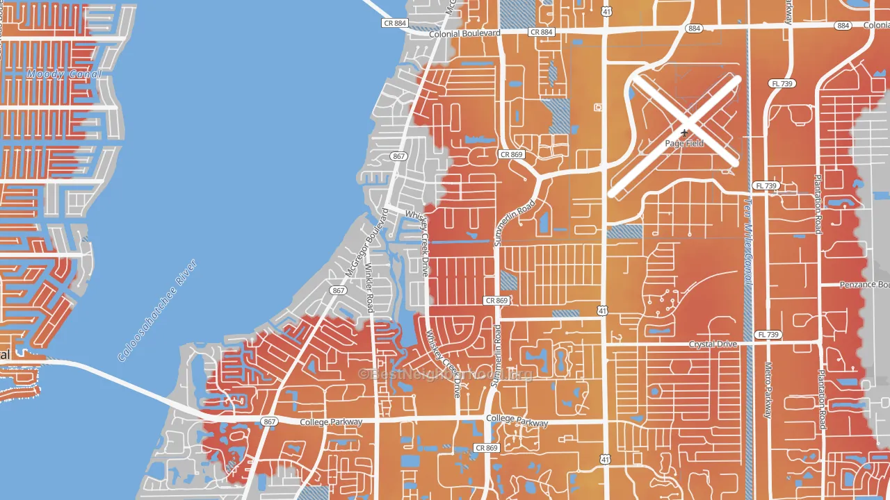 Transit Grade map of Whiskey Creek, FL