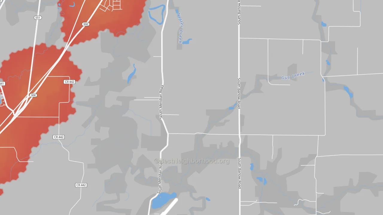 Transit Grade map of Whiskey Hill, OR