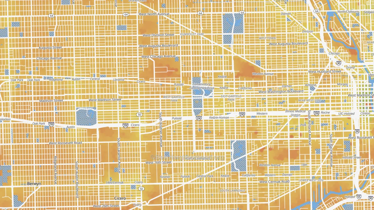 Transit Grade map of Whiskey Point, Chicago, IL