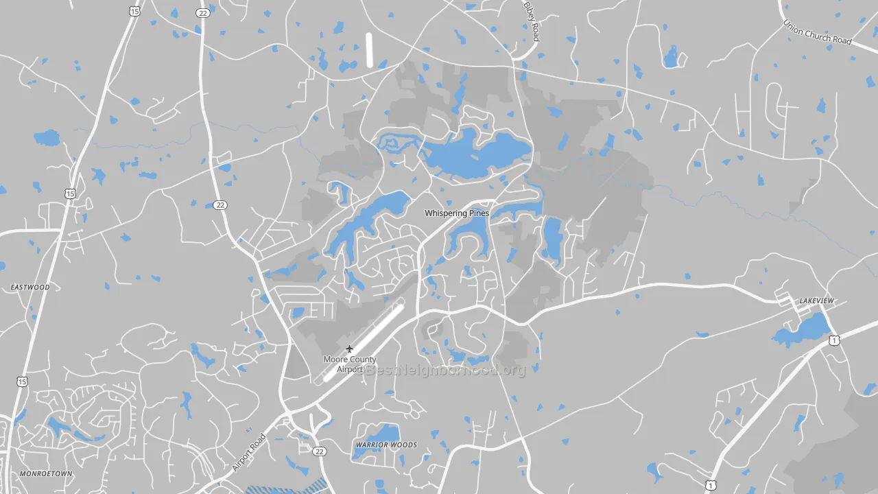 Transit Grade map of Whispering Pines, NC