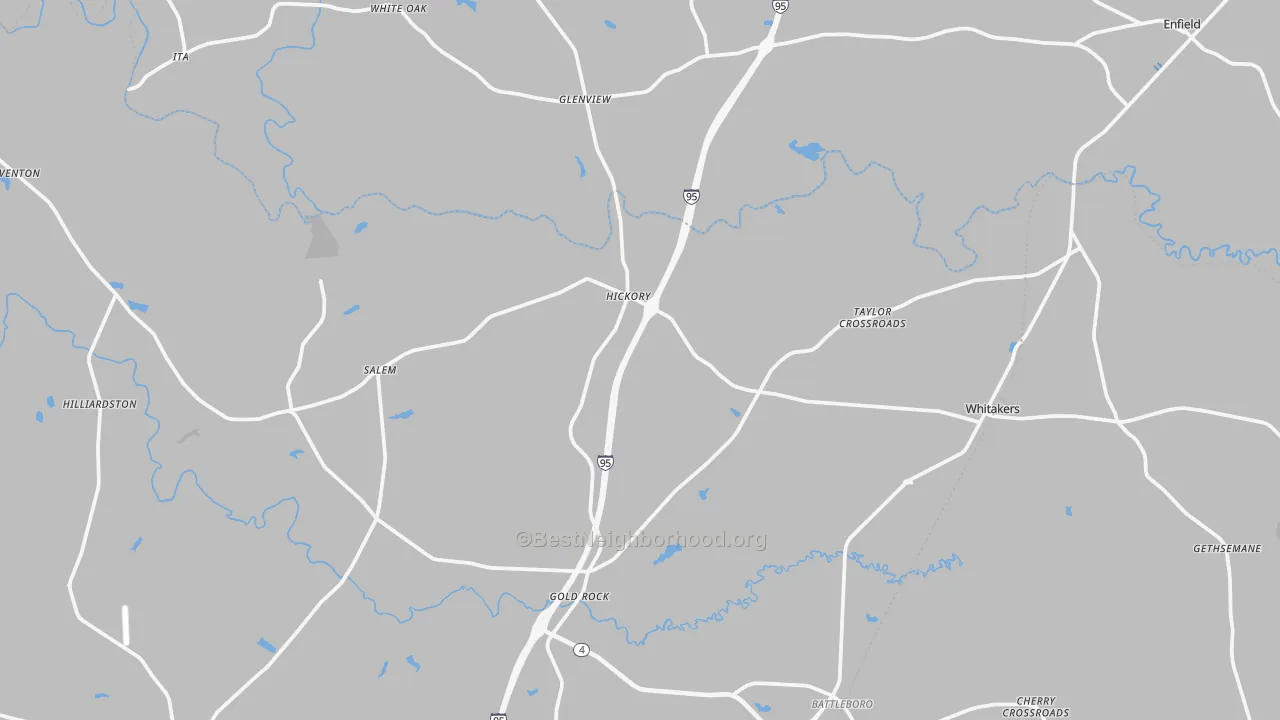 Transit Grade map of Whitakers, NC
