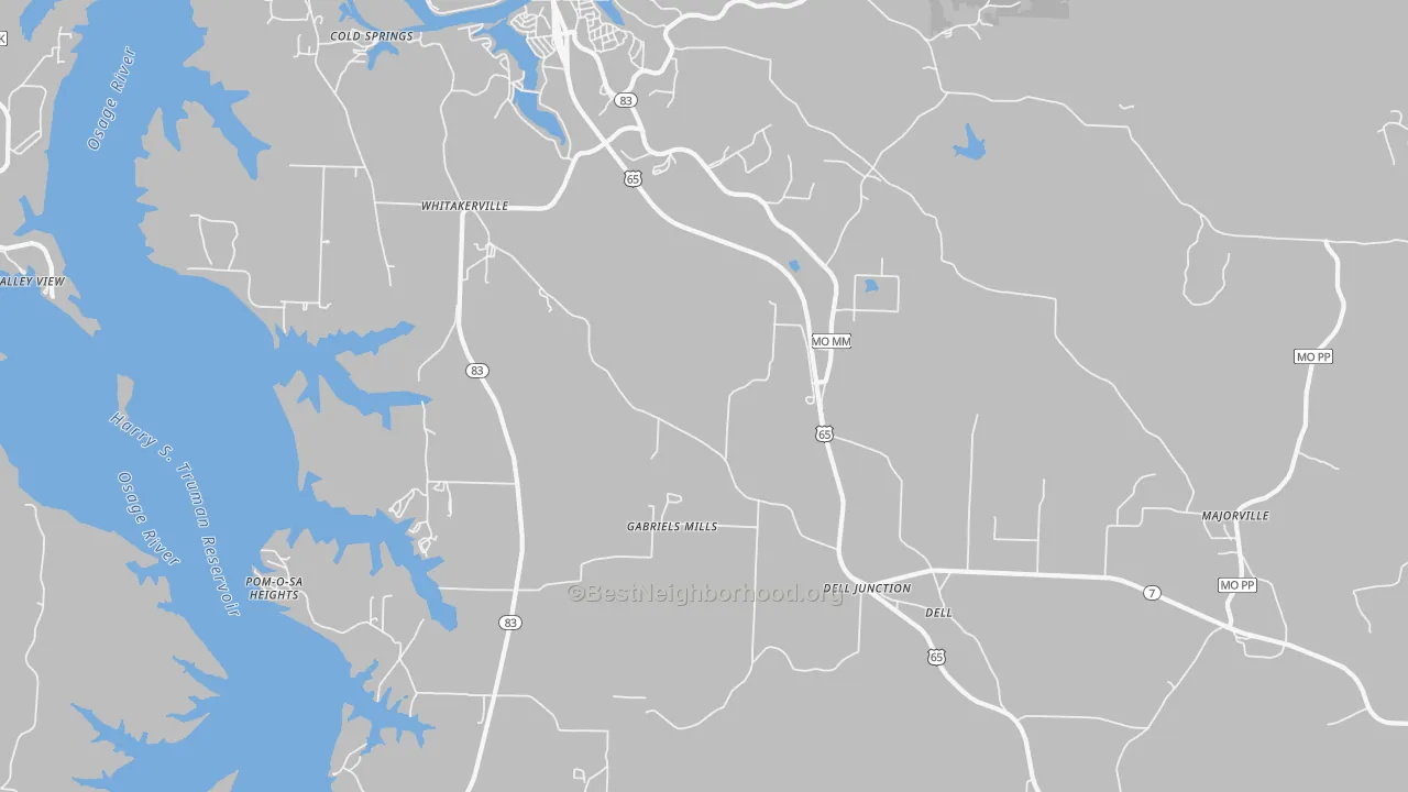 Transit Grade map of Whitakerville, MO