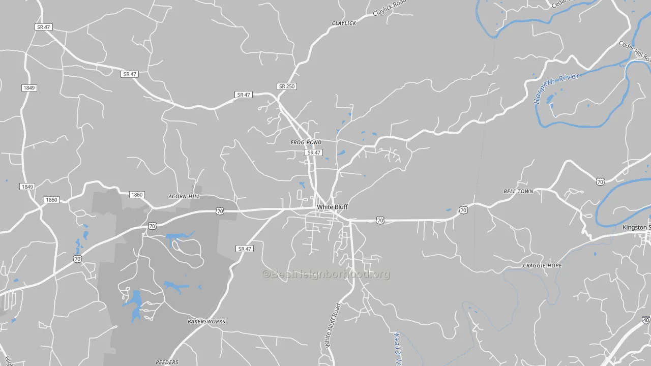 Transit Grade map of White Bluff, TN
