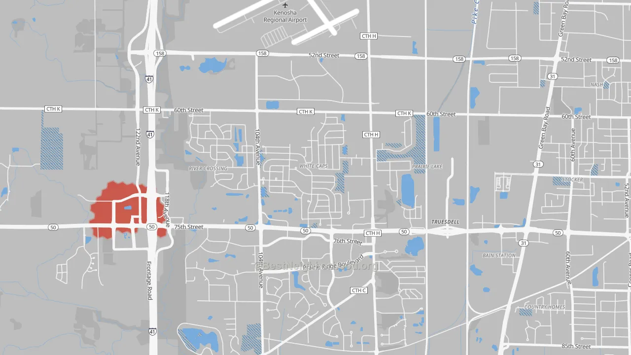 Transit Grade map of White Caps, Kenosha, WI