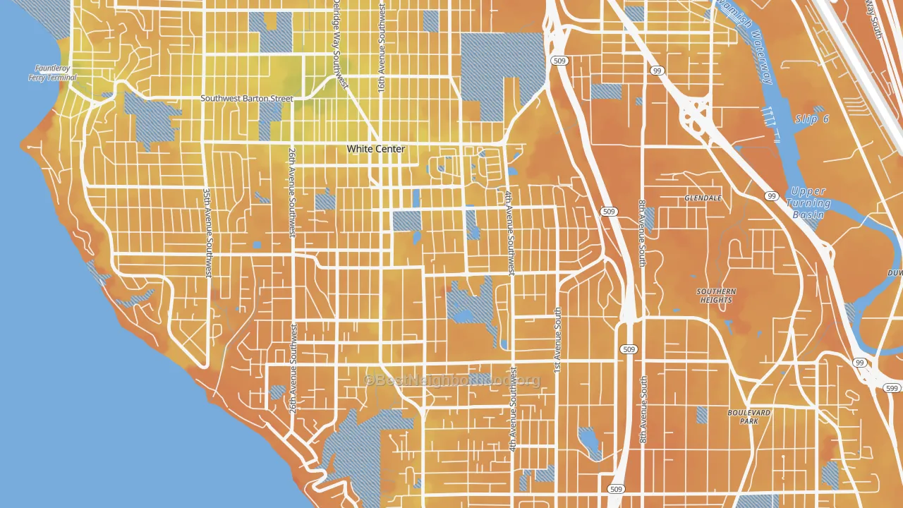 Transit Grade map of White Center, WA