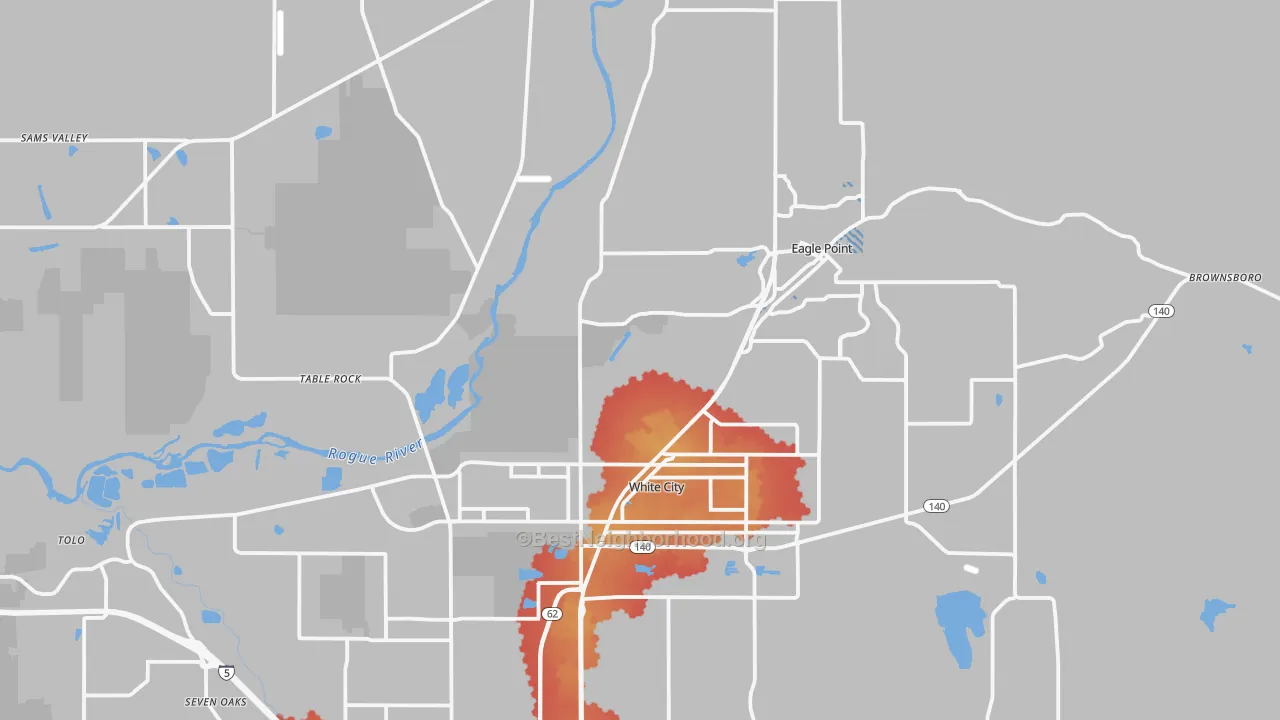 Transit Grade map of White City, OR